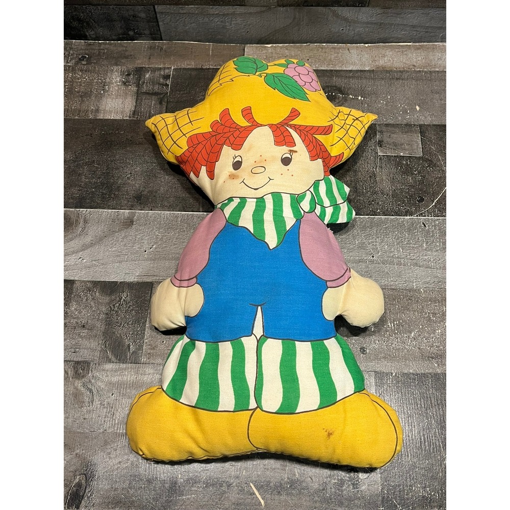 Vintage Strawberry Shortcake Huckleberry Pie Fabric Pillow Doll Plush 18 Inch